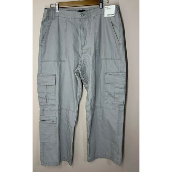 NWT Women’s Aeropostale Cargo Pants Non Stretch Gray SZ XL Short Baggy - Picture 1 of 11